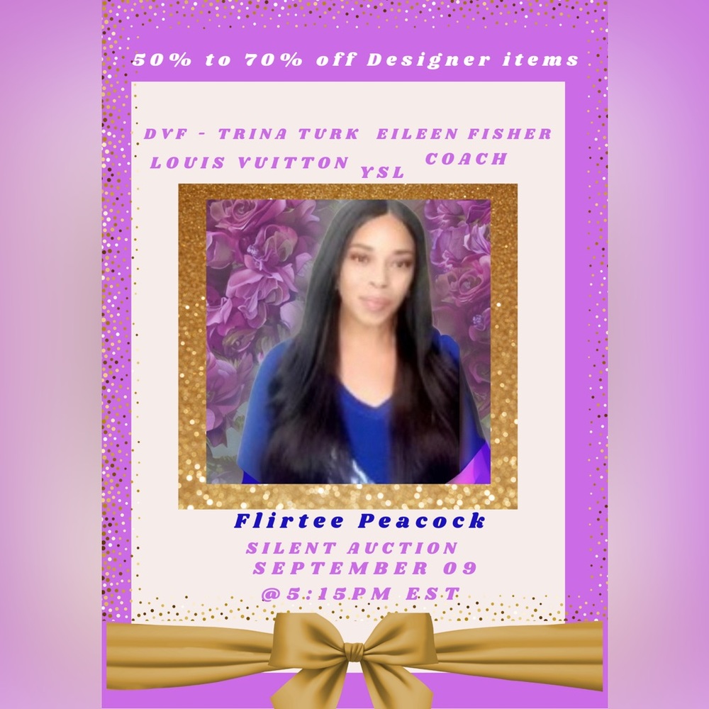 Join me 7:15 PM September 9 - Silent Auction!! Designer items 50% to 70% off